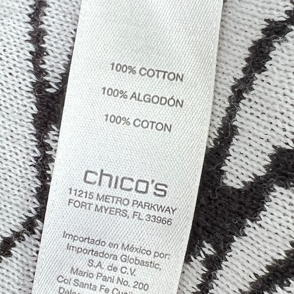 Chico's Open Front Cardigan Sweater Vest L Size 3 Lightweight Zebra Print Mature - Picture 4 of 10